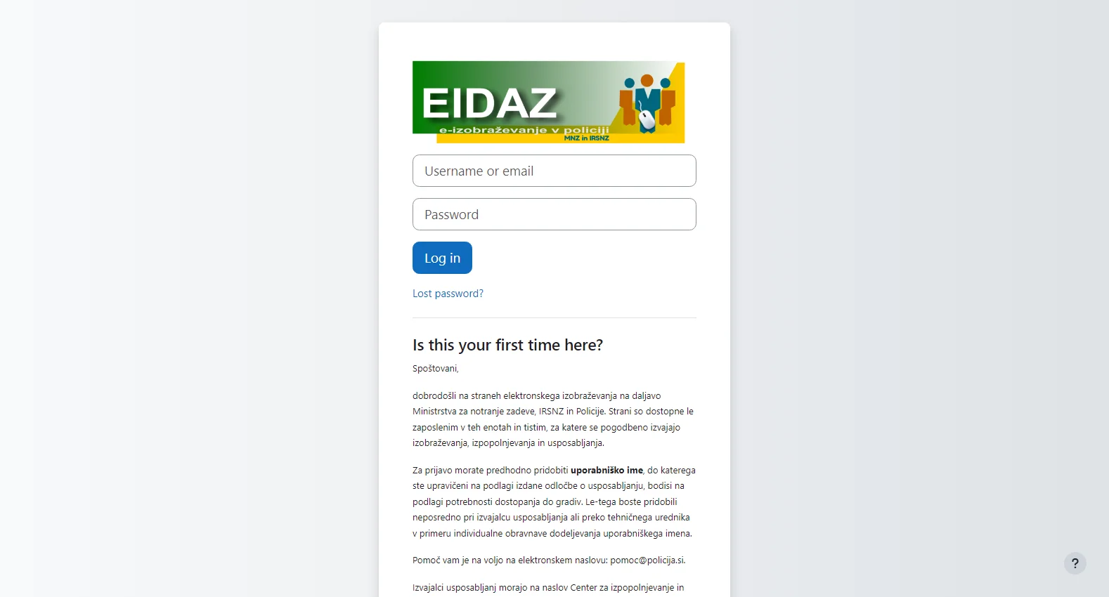 eidaz.policija.si screenshot