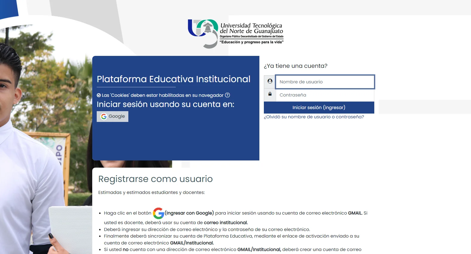elearning.utng.edu.mx screenshot