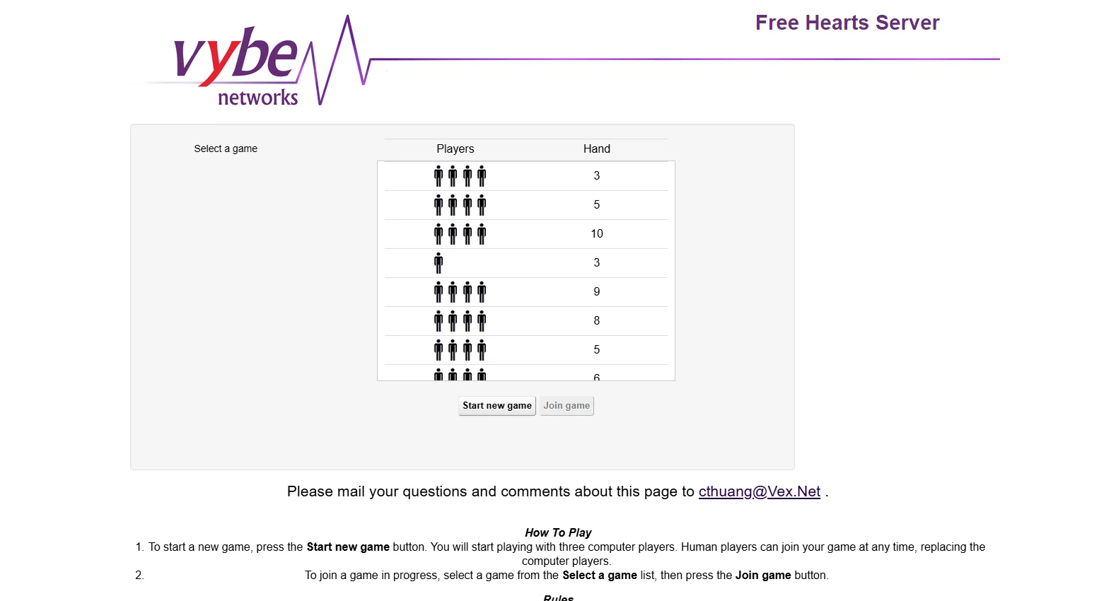 hearts.vex.net screenshot