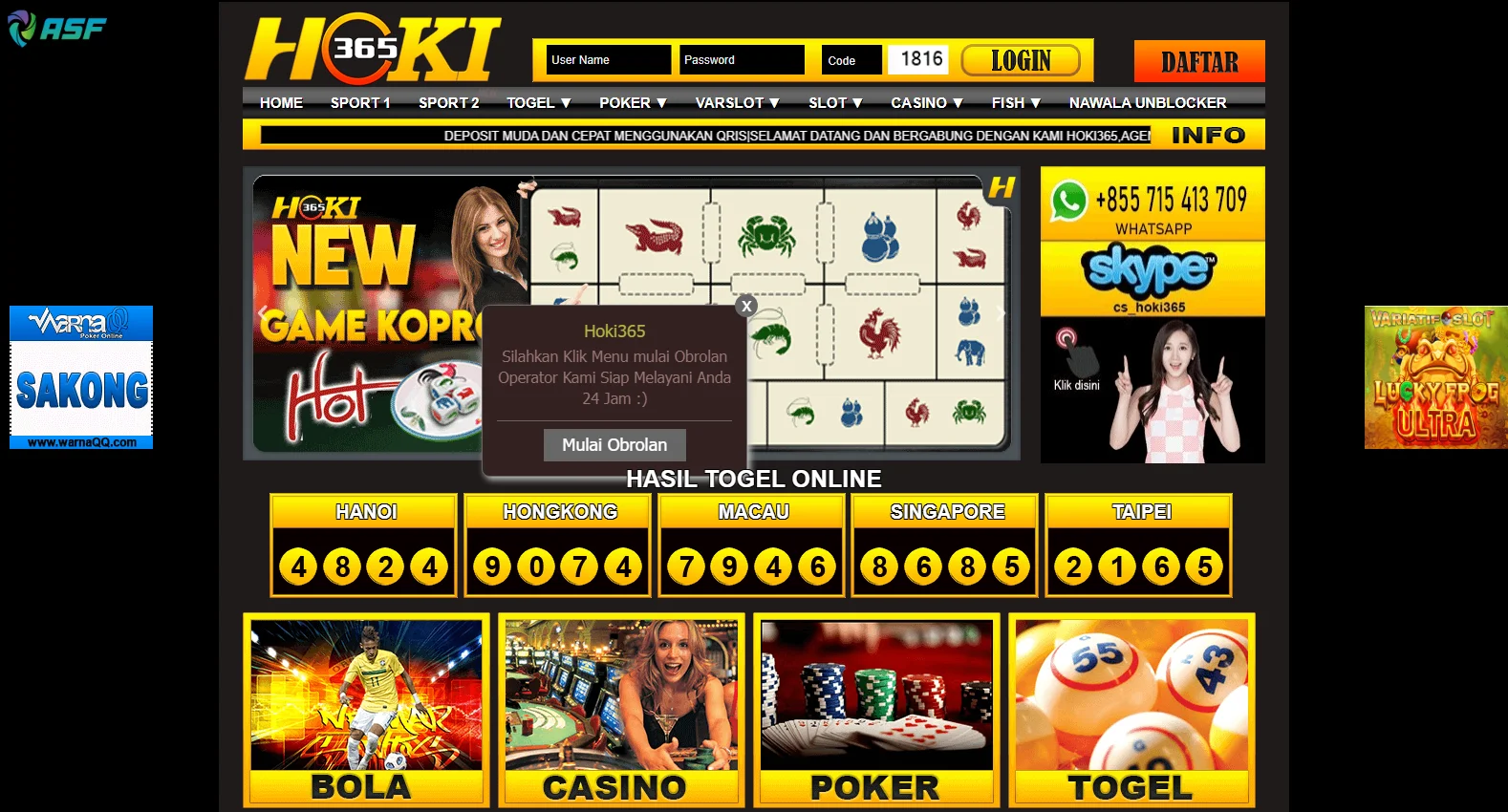 hoki365.com screenshot