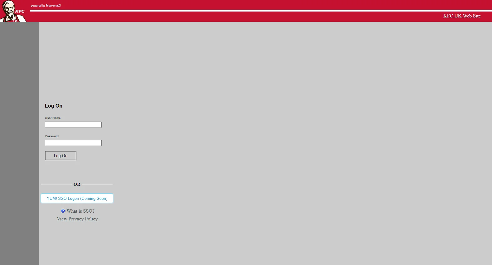 kfcuk.macromatix.net screenshot