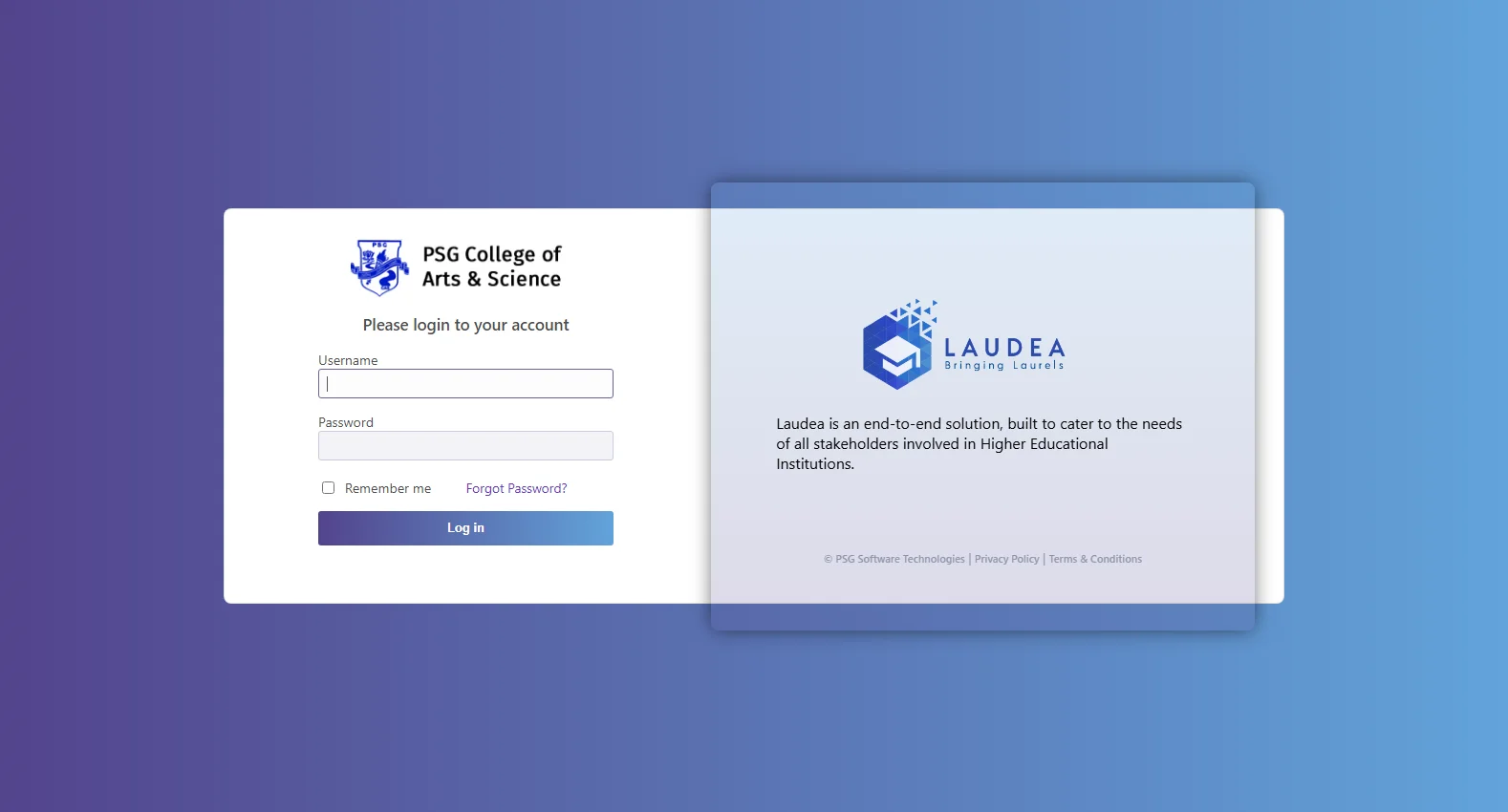 laudea.psgcas.ac.in screenshot