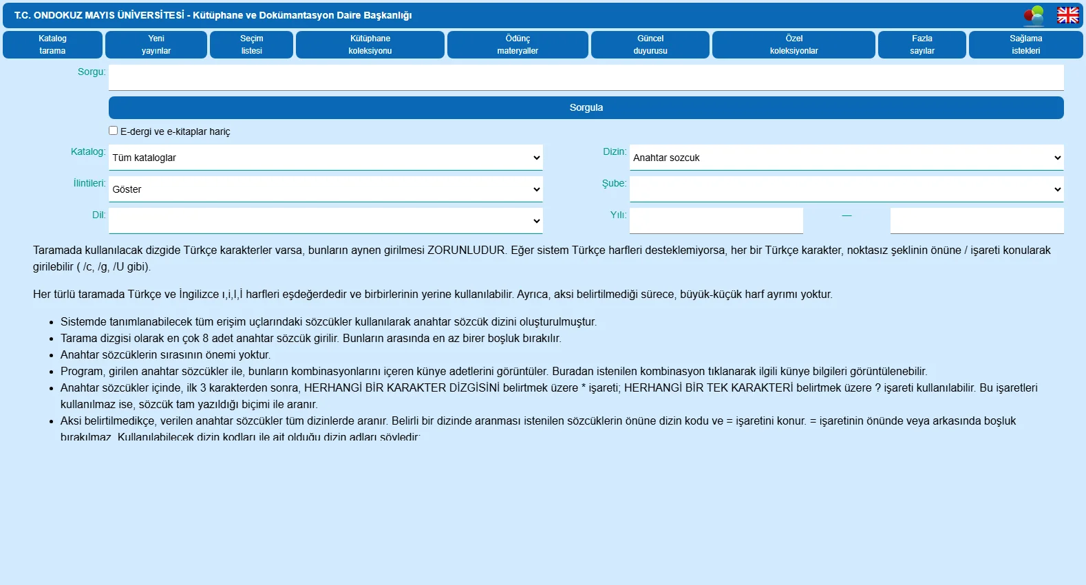 libra.omu.edu.tr screenshot