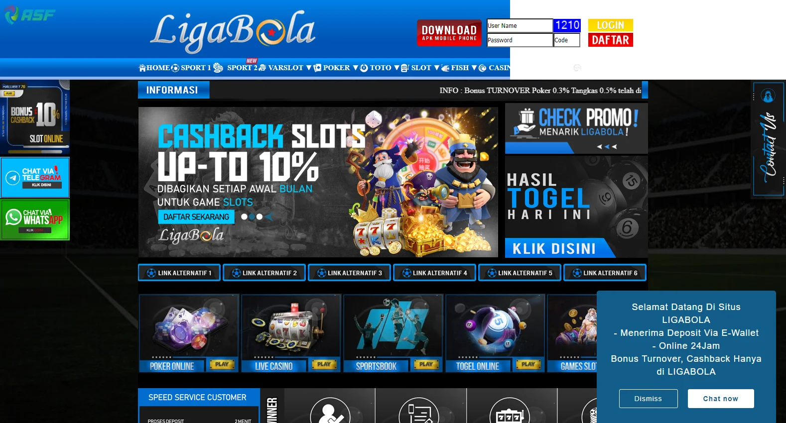 ligabola.com screenshot