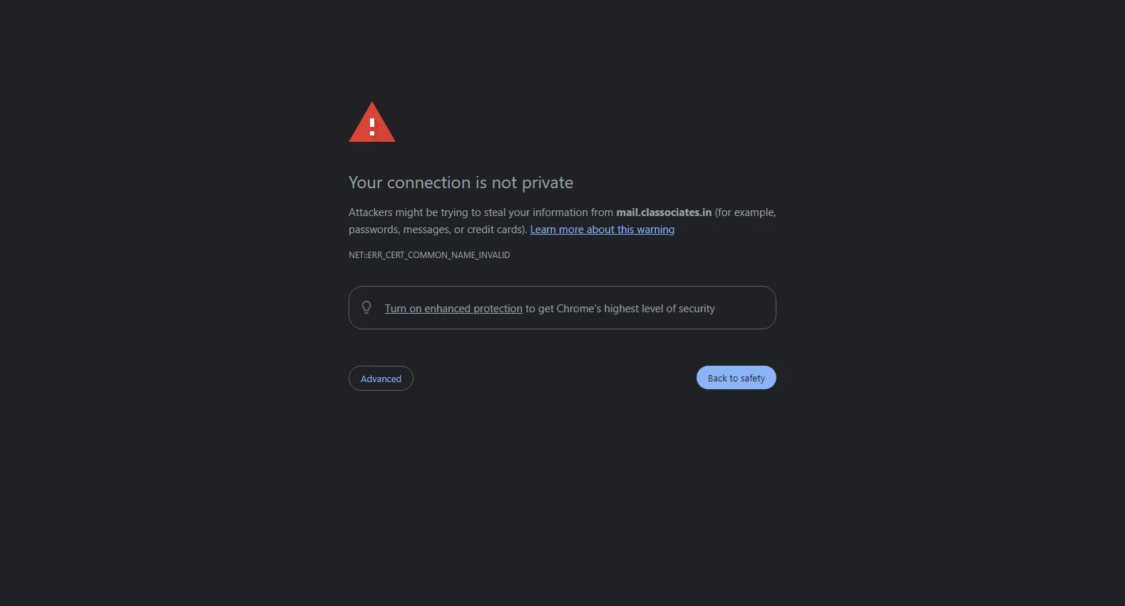mail.classociates.in screenshot