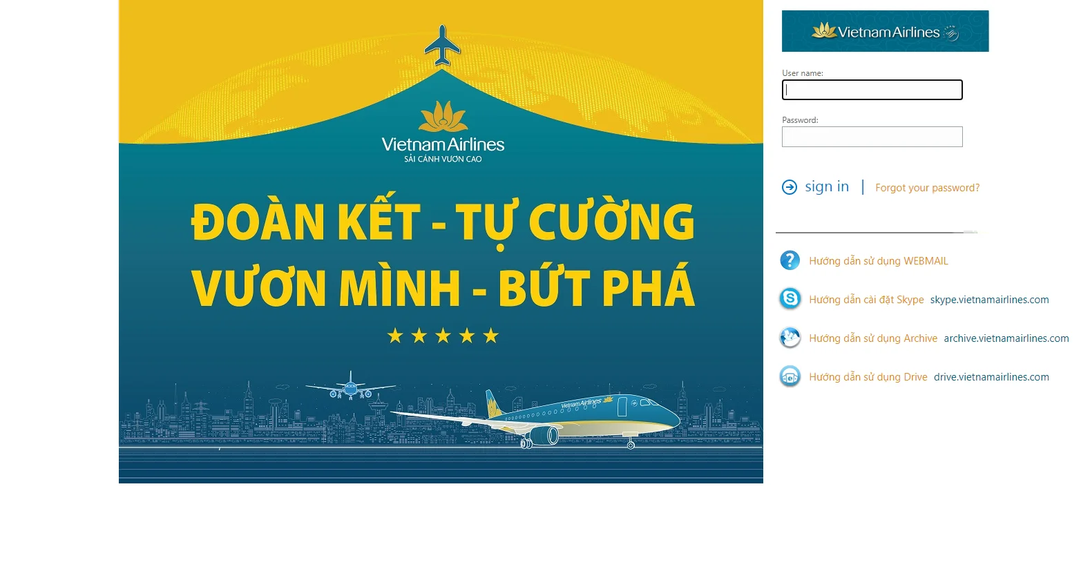 mail.vietnamairlines.com screenshot