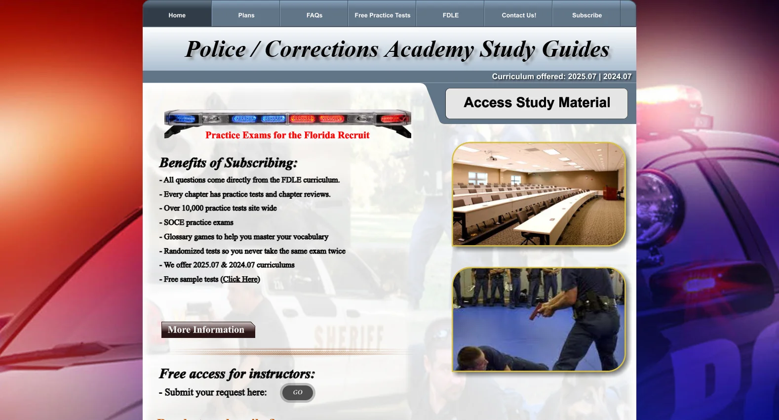 myfloridapoliceexams.com screenshot