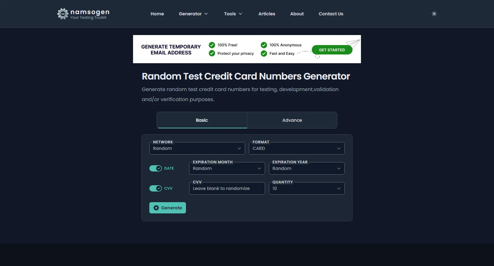namso-gen.com screenshot