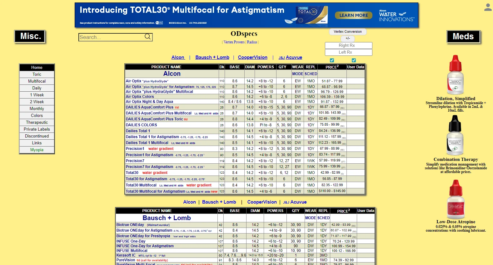 odspecs.com screenshot