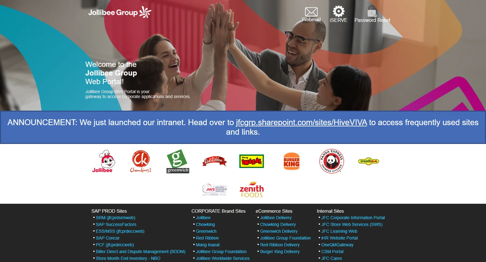 portal.jfcgrp.com screenshot