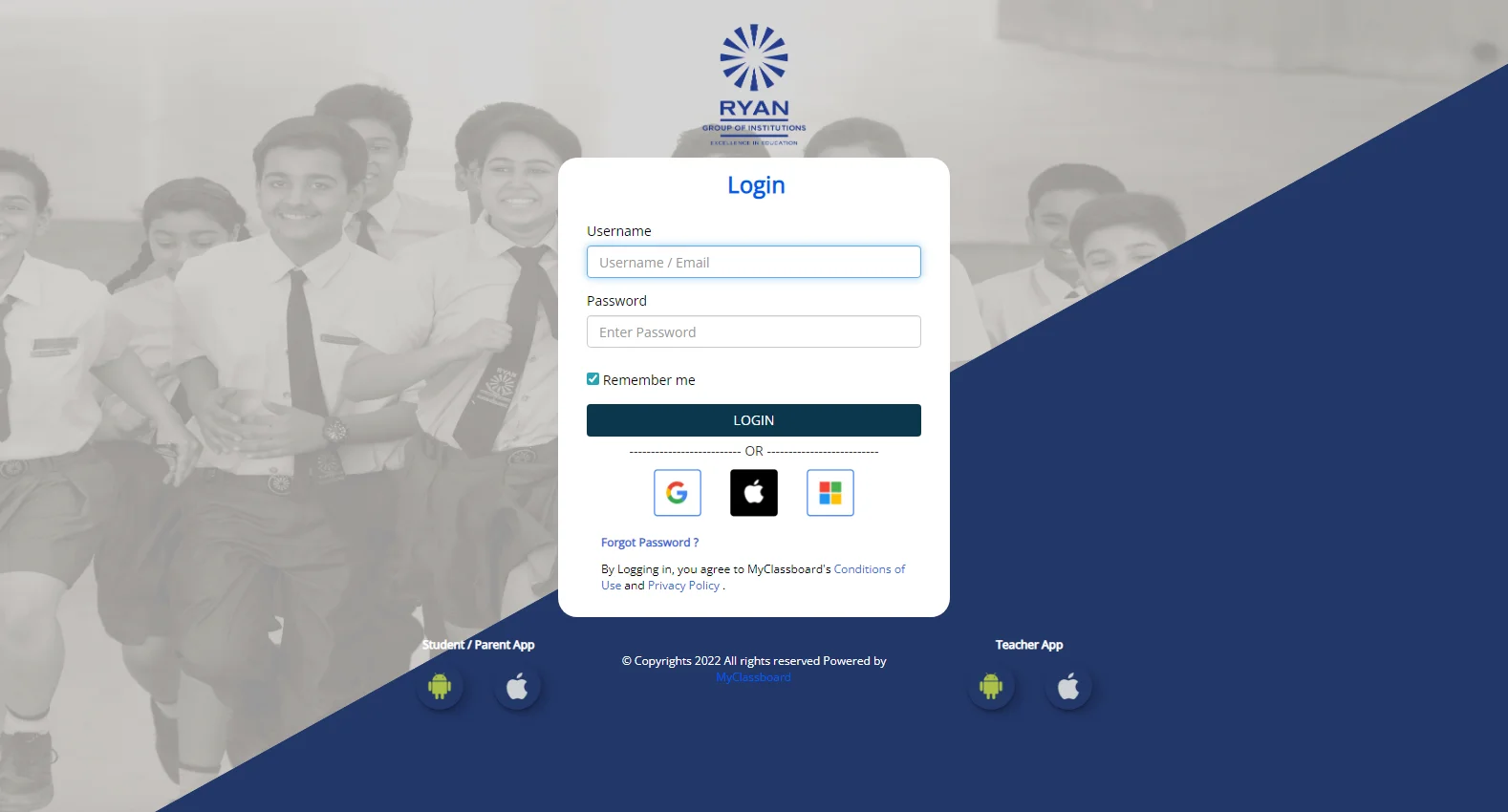 ryanmbeta.myclassboard.com screenshot