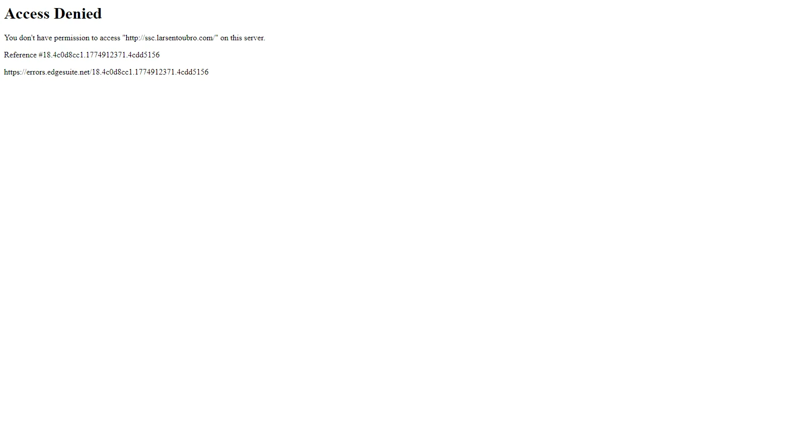 ssc.larsentoubro.com screenshot