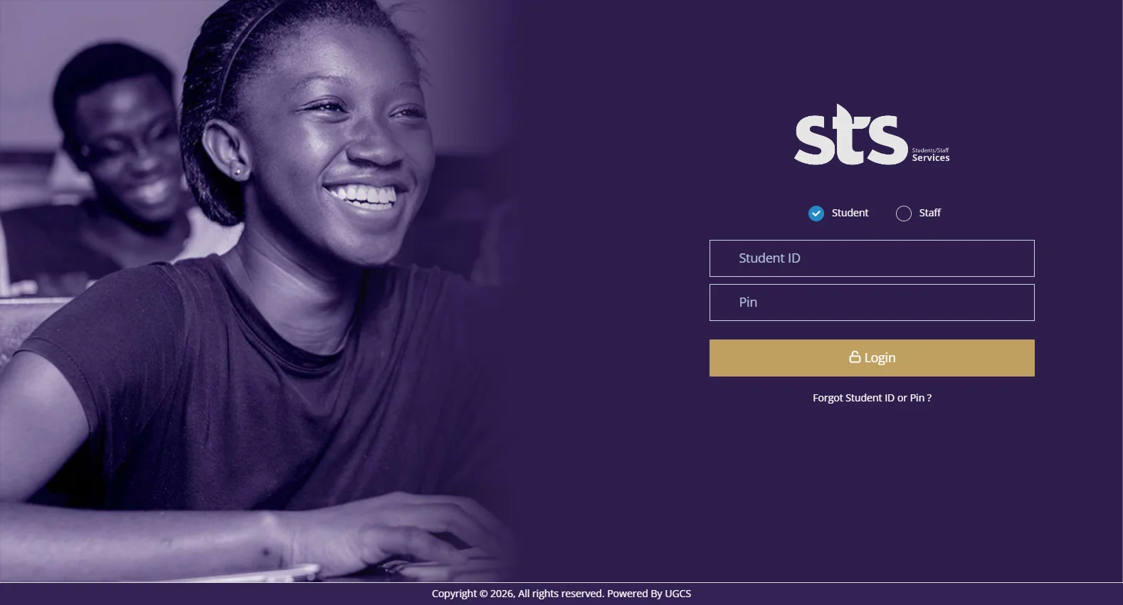 sts.ug.edu.gh screenshot