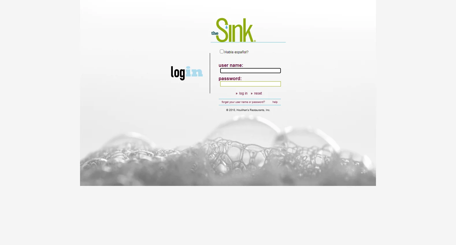 thesink.houlihans.com screenshot