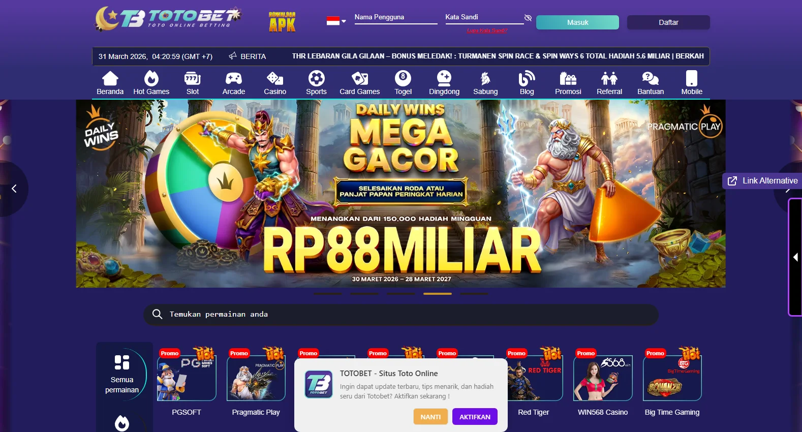 totobet.net screenshot