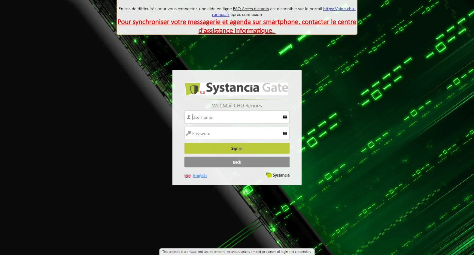 webmail.chu-rennes.fr screenshot